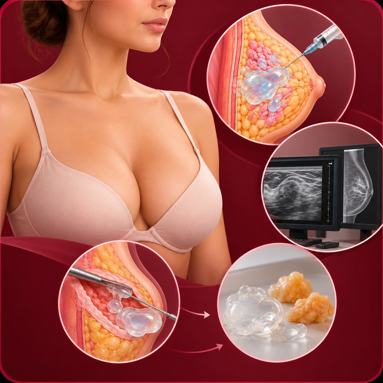 Breast filler removal medical infographic